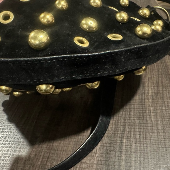 SHEIN Black Crescent Shoulder Bag with Gold Studs - Picture 9 of 10